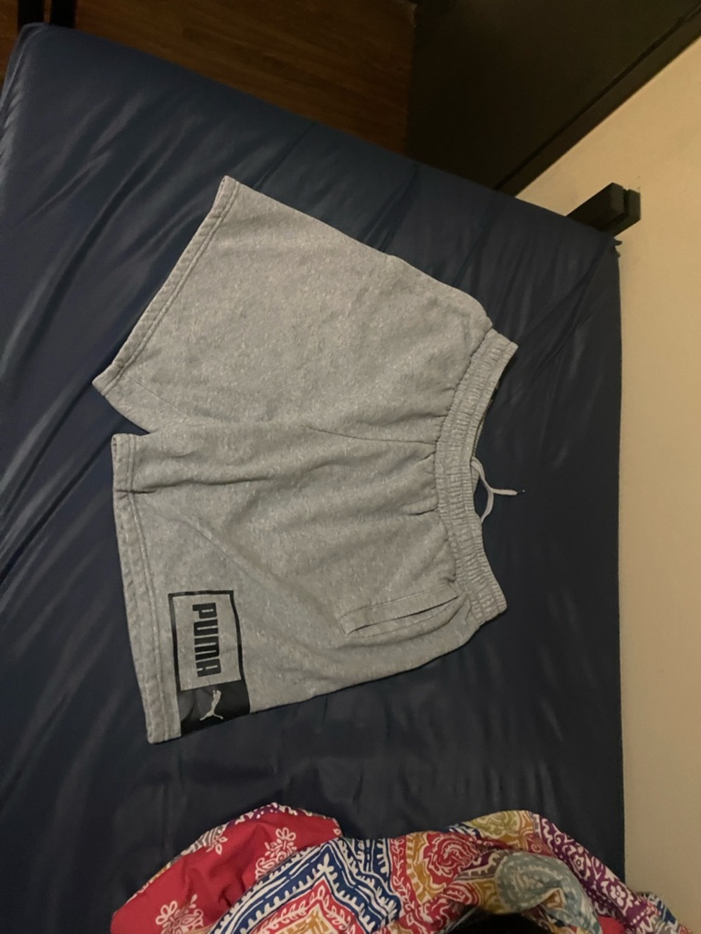 Puma Light Gray Athletic Shorts with Logo Patch